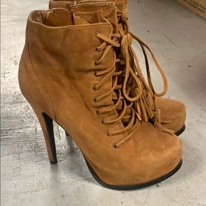 Lace up platform booties